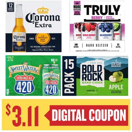 Image of Offer Save $3.11 on ONE (1) Corona, Truly, Sweetwater or Bold Rock 12pk 12oz Beer.