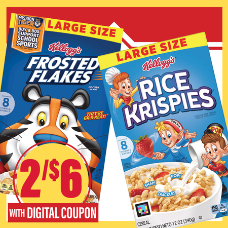 Image of Offer Save $2 on TWO (2) Kellogg's Cereal Select Large Size.