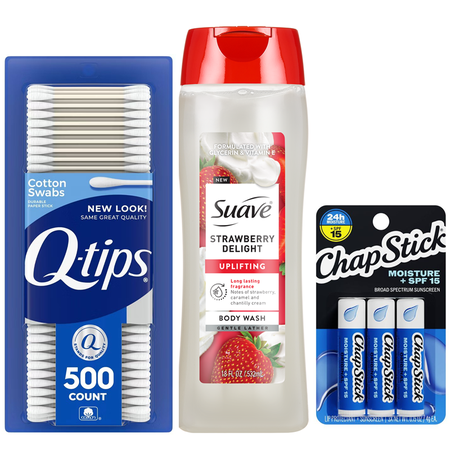 Suave, ChapStick, Q-tips