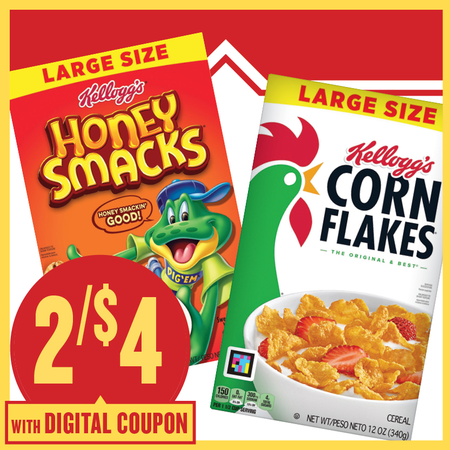 Image of Offer Save $4 on TWO (2) Kellogg's Cereal Select Large Size 12-17.3oz.