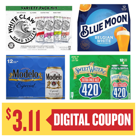 Image of Offer Save $3.11 When You Purchase ONE (1) Modelo, Sweetwater, White Claw or Blue Moon 12pk Beer.