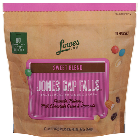 Image of Offer Save $1 When You Purchase ONE (1) Lowes Foods Jones Gap Falls Trail Mix Singles 10ct.