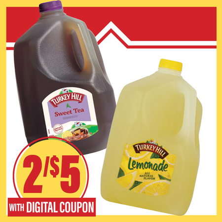 Image of Offer Save $1 on TWO (2) Turkey Hill Lemonade or Tea Select 128oz.