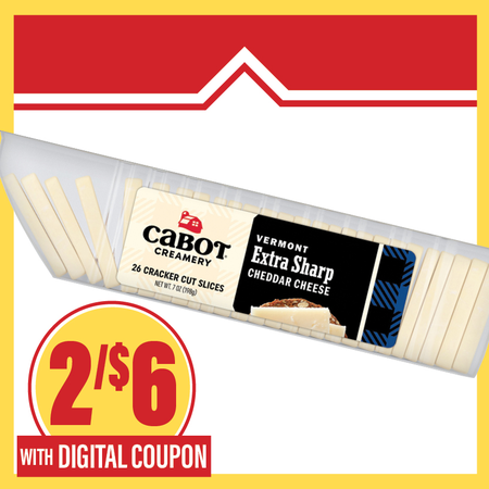 Image of Offer Save $1 on TWO (2) Cabot Cheese Bars or Cracker Cuts Select 7-8oz.
