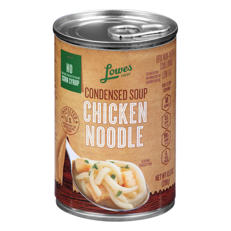 Image of Offer Save $1 on FIVE (5) Lowes Foods Chicken Noodle or Tomato Condensed Soup.