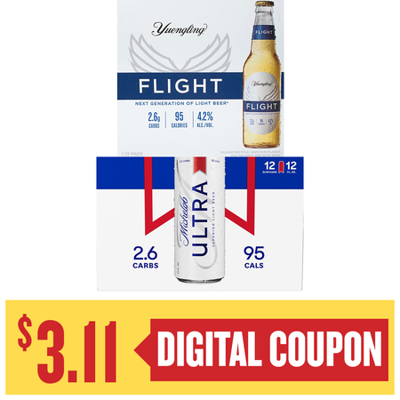 Image of Offer Save $3.11 on ONE (1) Michelob Ultra or Yuengling Flight 12pk Beer.
