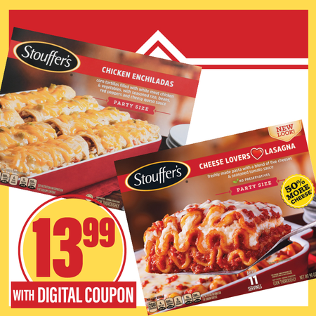 Image of Offer Save $1 on ONE (1) Stouffer's Party Size Select Entrees.