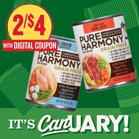 Image of Offer Save $1 on TWO (2) Pure Harmony Canned Dog Food Select 12-13.2oz.