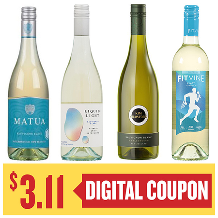 Offer Save $3.11 on ONE (1) Kim Crawford, Matua, Fitvine or Liquid Light 750ml Wine.