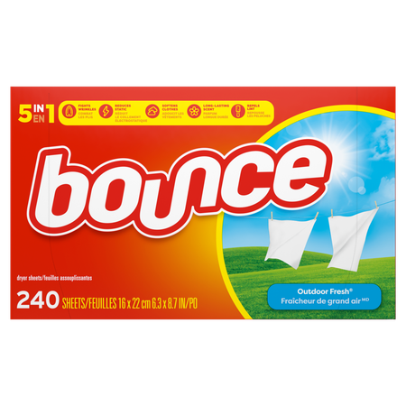 Image of Offer Save $2.00 on ONE Bounce Sheets 240-250 ct OR Bounce WrinkleGuard Mega Sheets 130 ct OR Paradise Blossom Mega Sheets 130 ct OR Pet Hair & Lint Guard M