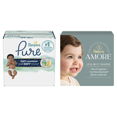 Image of Offer Save $5.00 on ONE BOX Pampers Amore or Pure Diapers (excludes Huge Pack).