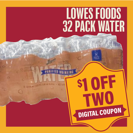 Image of Offer Save $1 on TWO (2) Lowes Foods Water 32pk 16.9oz.