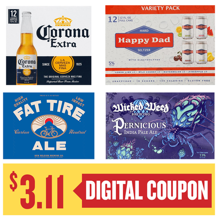 Image of Offer Save $3.11 on ONE (1) Wicked Weed, New Belgium, Happy Dad or Corona 12pk 12oz Beer.