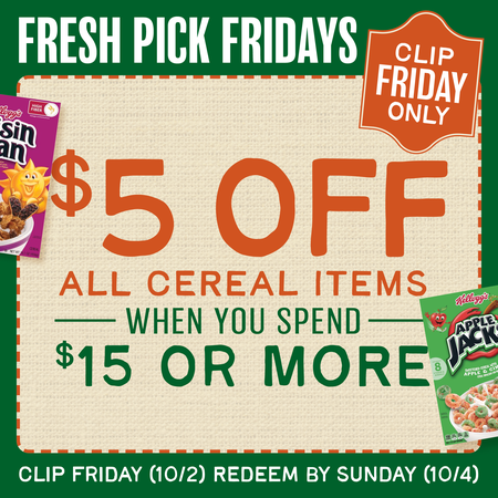 Image of Offer $5 Off $15+ on Cereal.