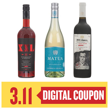 Image of Offer Save $3.11 on ONE (1) XXL, Matua or 19 Crimes 750ml Wine.