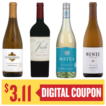 Image of Offer Save $3.11 on ONE (1) Kendall Jackson, Josh Cellars, Matua or Wente 750ml Wine.