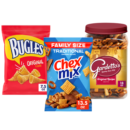 Chex Mix, Bugles, Gardetto's