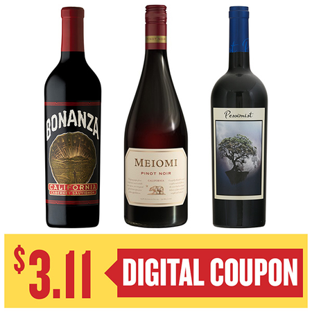 Image of Offer Save $3.11 When You Purchase ONE (1) Meiomi, Pessimist or Bonanza 750ml Wine.