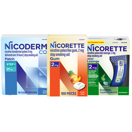 Image of Offer Save $15.00 on any ONE (1) Nicoderm CQ 14ct or larger or Nicorette 72ct or larger
