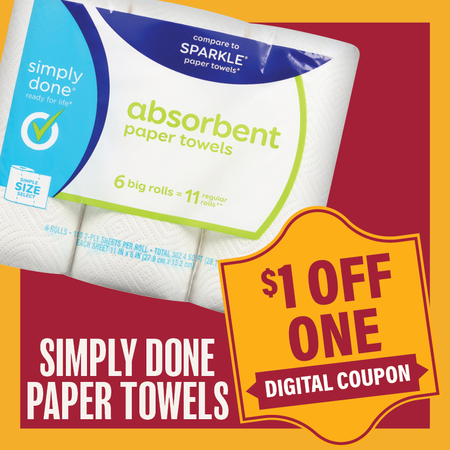 Image of Offer Save $1 on ONE (1) Simply Done Double Paper Towels 6ct.