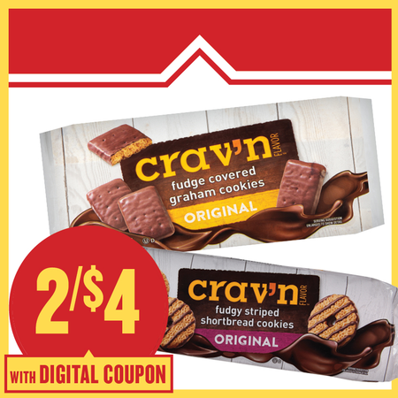 Image of Offer Save $1 on TWO (2) Crav'n Fudgy Cookies Select 8.5-12.5oz.