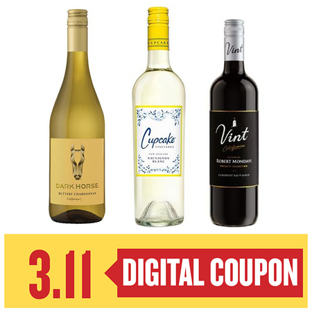 Image of Offer Save $3.11 on ONE (1) Cupcake, R Mondavi Private Selection or Dark Horse 750ml Wine.