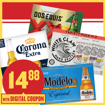 Image of Offer Save $3.11 on ONE (1) White Claw, Modelo, Corona or Dos Equis 12pk 12oz Beer.