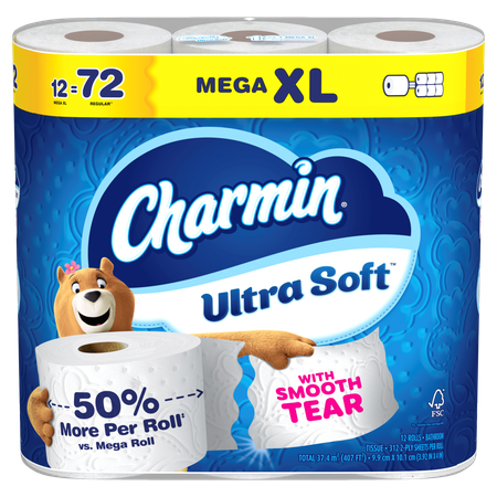 Image of Offer Save $3.00 on ONE Charmin Ultra Toilet paper product 16 count or larger. Including 12 Mega XL and all Mega XXL pack sizes (excluding 24 Mega Roll, 30