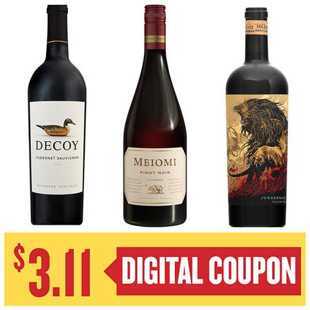 Image of Offer Save $3.11 on ONE (1) Meiomi, Decoy or Juggernaut 750ml Wine.