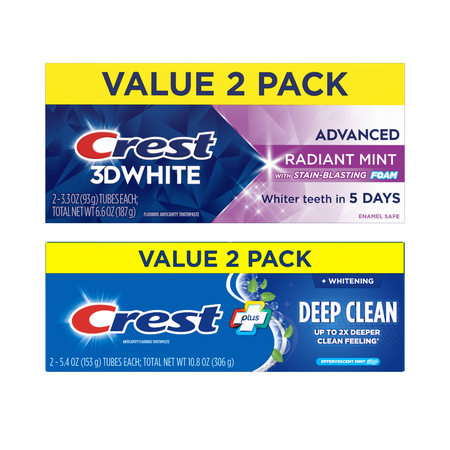 Image of Offer Save $5.00 on TWO Crest MULTI-PACK Toothpaste 2.7 oz or more (excludes Crest Cavity, Regular, Base Baking Soda, Tartar Control/Protection, F&W Pep Gle
