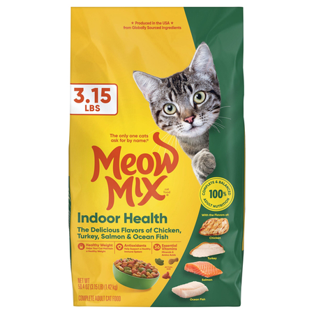 Image of Offer Save $2 on TWO (2) Meow Mix Dry Cat Food 3-3.15lb.